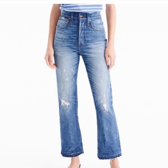 Point Sur Denim - Point Sur cropped high rise distressed jeans